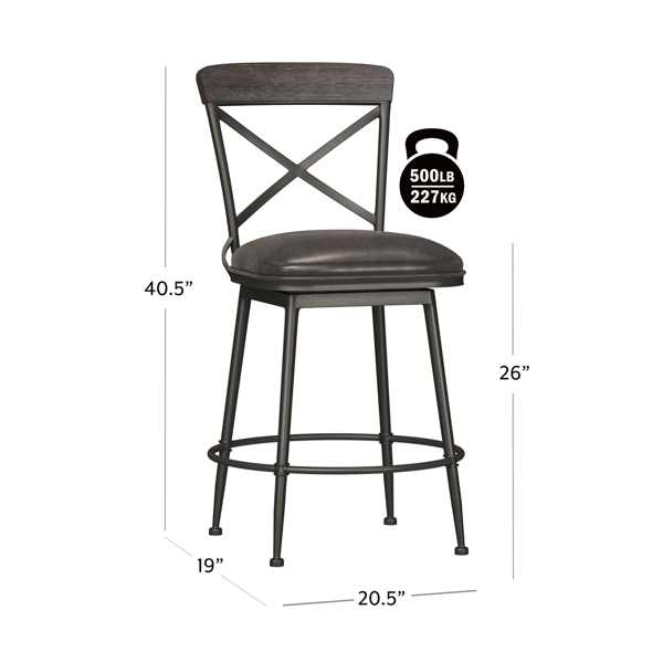 HH2 Home Decker Commercial Grade Counter Height Swivel Stool