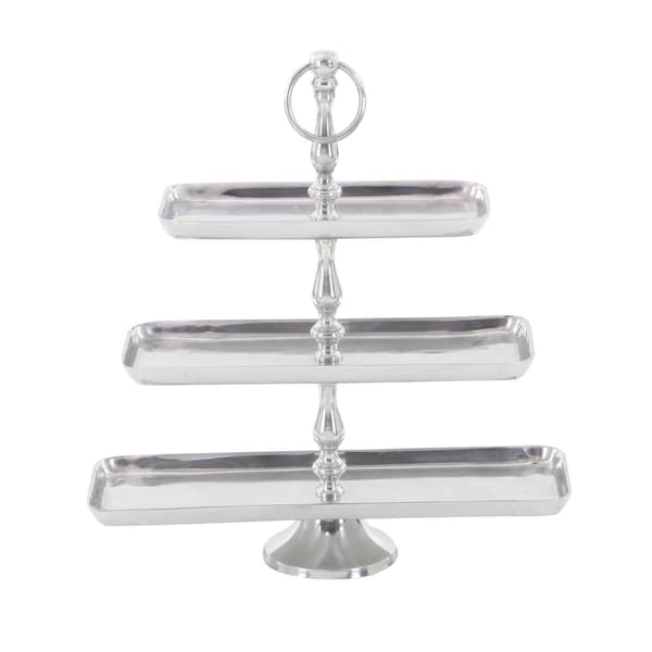 9th & Pike®  Silver 3-Tier Tray Stand