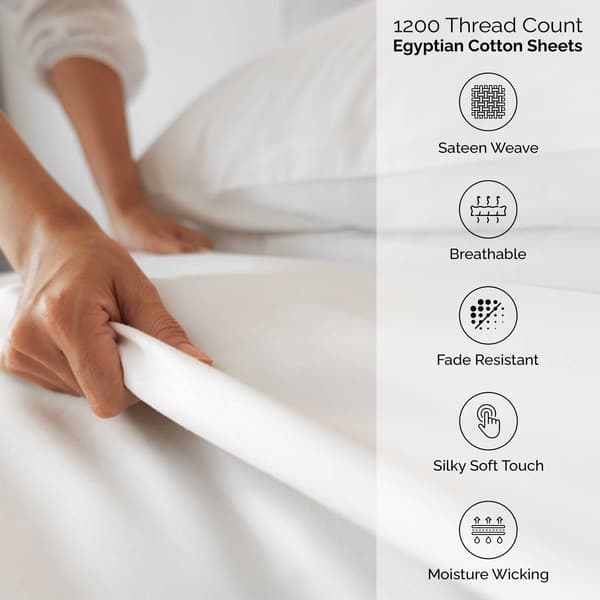 Superior Solid 1200 Thread Count Deep Pocket Sheet Set