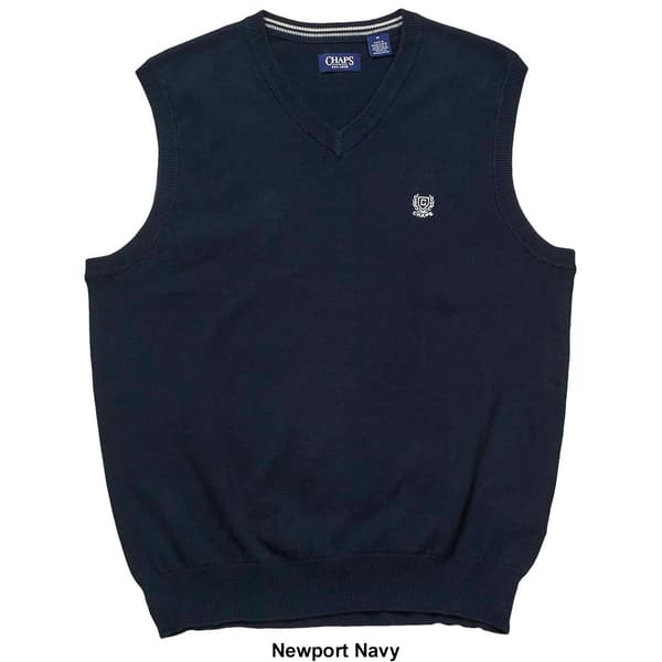 Mens Chaps Solid V-Neck Sweater Vest