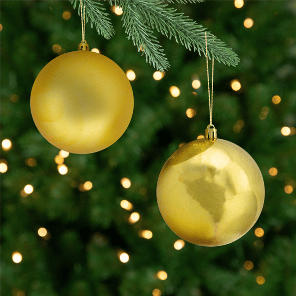 Northlight 12ct Gold Shatterproof 4-Finish Christmas Ornaments