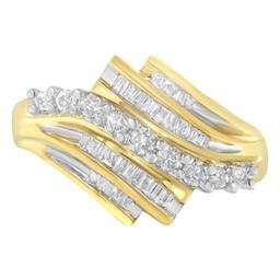 Loveblooms(tm) Round & Baguette Diamond Cut Ring