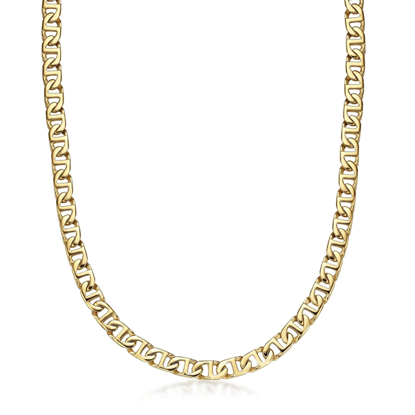 Mens Lynx Gold-Tone Plated Mariner Chain Necklace & Bracelet Set