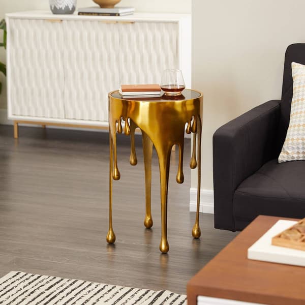 9th & Pike® Gold Aluminum Contemporary Accent Table