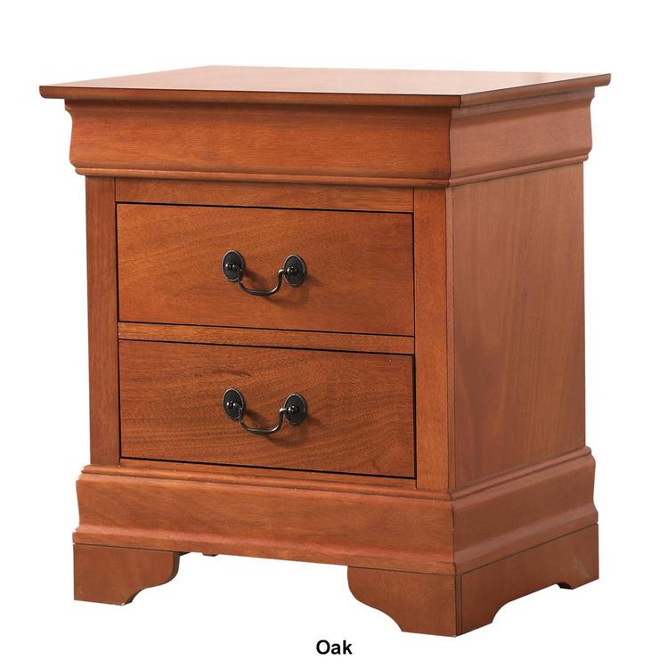 Passion Furniture Louis Philippe 2-Drawer Nightstand