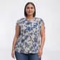 Plus Size Emily Daniels Sleeveless Ruched Shoulder Floral Blouse - image 1