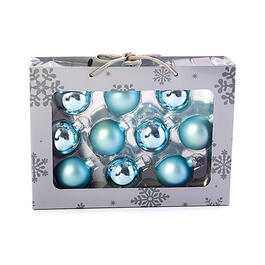10ct. 1.7in. Solid Glass Ball Ornament - Pale Blue