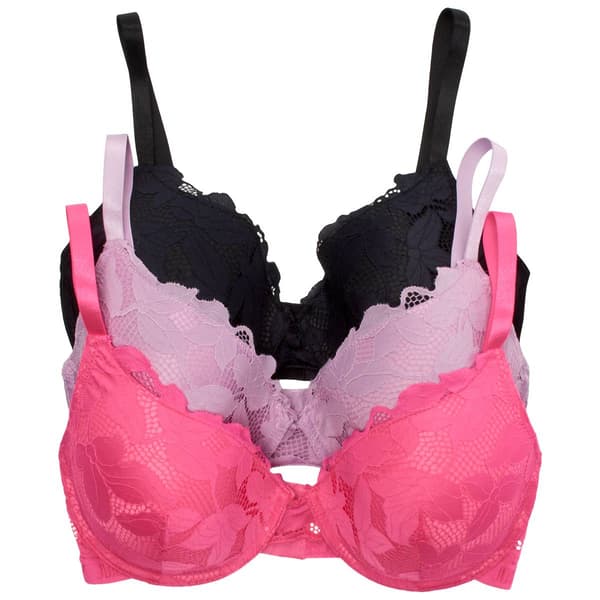 Juniors Plus Juicy Couture 3pk. Lace Bra w/Logo Band JC3972-3PKJ - image 