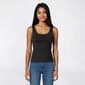 Juniors Pink Rose Double Layer Scoop Neck Tank Top - image 2
