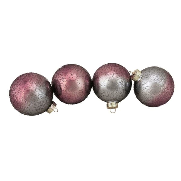Northlight Seasonal 4ct. 80mm Glass Ball Christmas Ornaments - image 