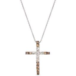 Le Vian(R) White Diamonds(R) & Chocolate Diamonds(R) Cross Pendant