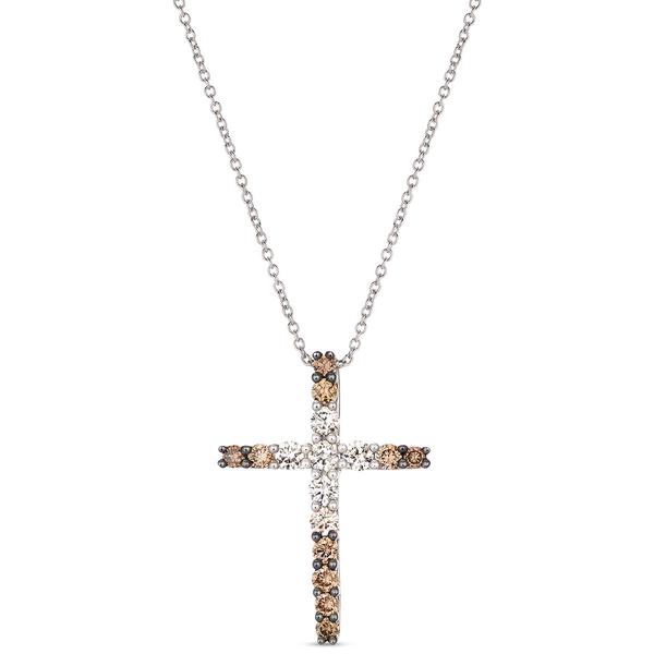 Le Vian(R) White Diamonds(R) & Chocolate Diamonds(R) Cross Pendant - image 