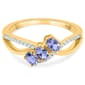 Gemstone Classics™ Oval Shape Tanzanite/White Topaz 3-Stone Ring - image 2