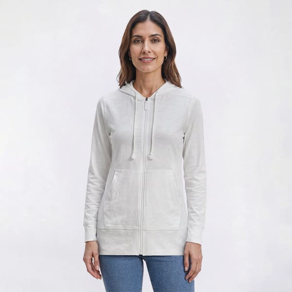 Womens Mountain Ridge Long Sleeve Solid Slub Hoodie - image 