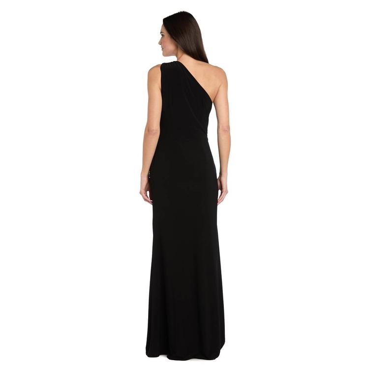 Womens R&M Richards Off the Shoulder Side Ruch Gown