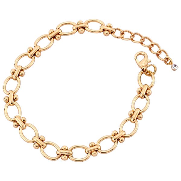 Design Collection Gold-Tone 7.5in. Barbell Chain Bracelet - image 