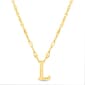 Sterling Silver Gold Polished L Initial Pendant Necklace - image 1