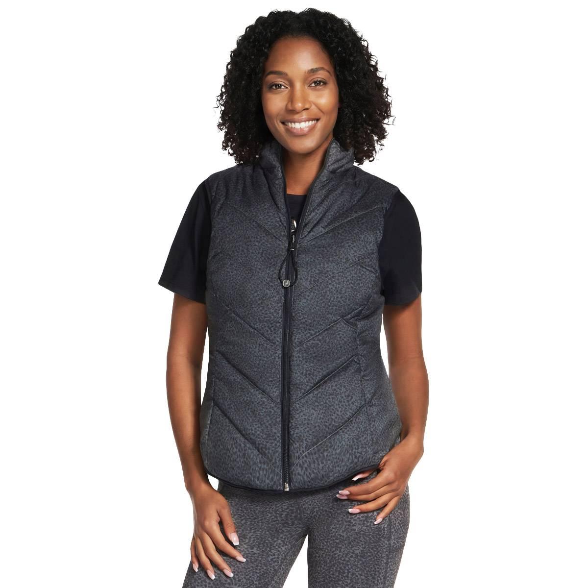 Womens Skechers Cozy Fit(tm) Leopard Puffer Vest