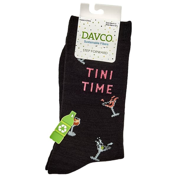 Womens Davco(R) Tossed Tini Time Crew Socks - image 