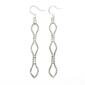 Rosa Rhinestones Silver-Tone Three Open Diamonds Design Earrings - image 1