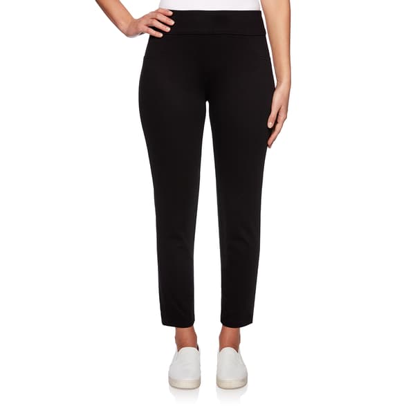 Womens Ruby Rd. Core Essential Knit Twill Pull On Ankle Pants - image 