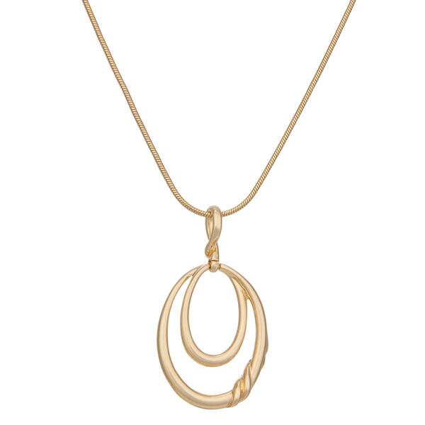 Napier Gold-Tone Swivel Pendant Necklace - image 