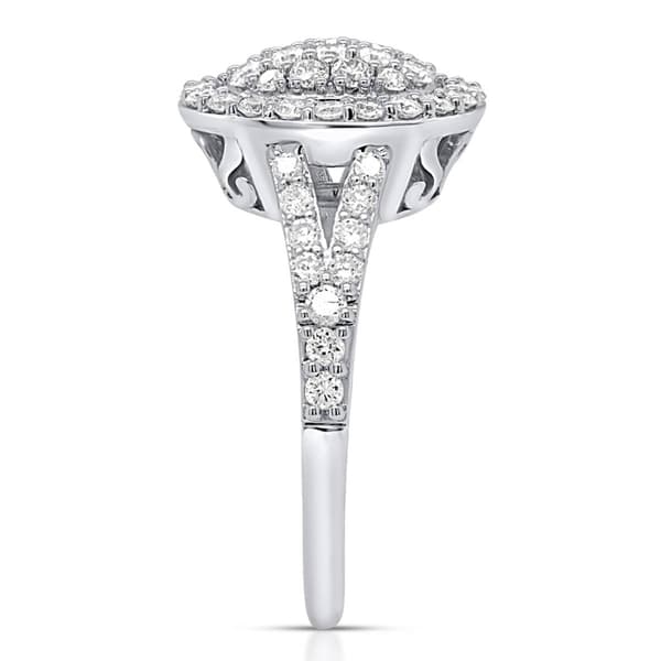 Nova Star® Sterling Silver Lab Grown Oval Shape Diamond Ring