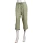 Womens Per Se Drawstring Waist Wide Leg Pinstripe Linen Capris - image 1