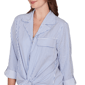 Womens Ruby Rd. Set Sail 3/4 Sleeve Knot Front Stripe Blouse - image 5