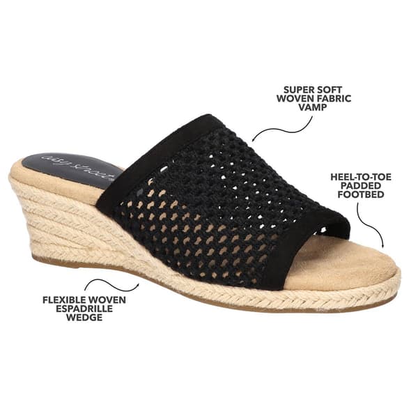 Womens Easy Street Jubilee Espadrille Wedge Slide Sandals