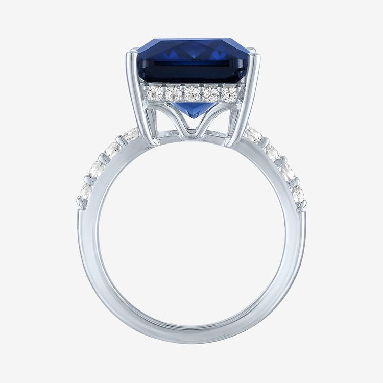 Gemstone Classics™ Lab Grown Sapphire Emerald Cut Cocktail Ring