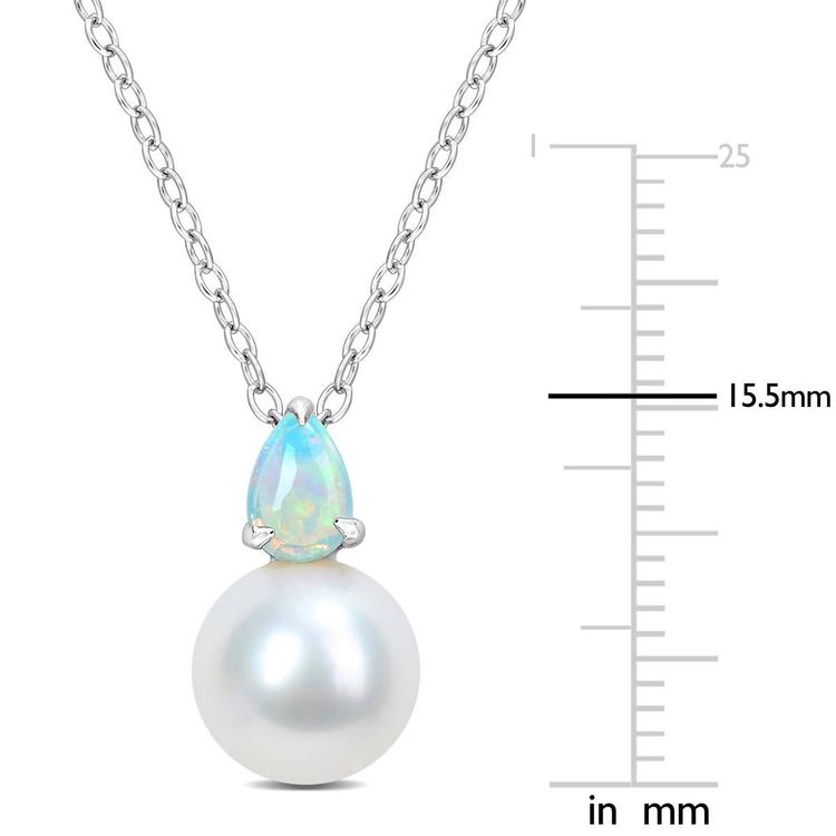 Gemstone Classics™ Freshwater Pearl & Ethiopian Opal Pendants