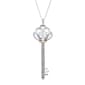 Gemstone Classics&#40;tm&#41; Opal & Diamond Key Pendant Necklace - image 1