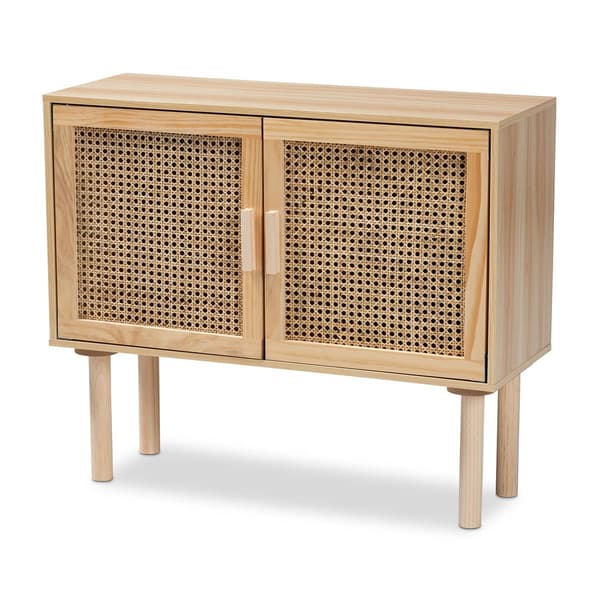 Baxton Studio Maclean Natural Brown Wood 2-Door Sideboard Buffet