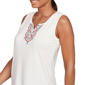 Womens Ruby Rd. Indigo Go Floral Embroidery Sleeveless Blouse - image 5