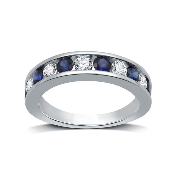 Nova Star&#40;R&#41; 1/2ctw. Lab Grown Diamond & Blue Sapphire Band Ring - image 