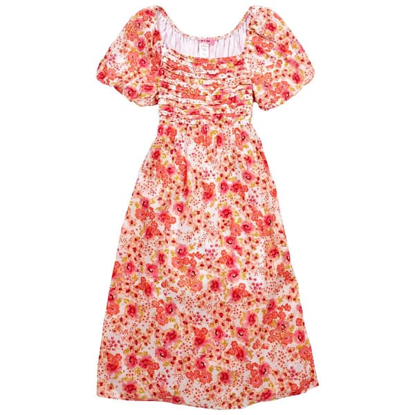 Girls (7-16) Paper Doll Floral Puff Sleeve Maxi Dress