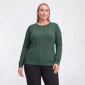 Plus Size Napa Valley Long Sleeve Cable Knit Front Sweater - image 12