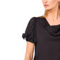 Womens Cece Short Sleeve Bow Detail Cowl Neck Blouse - image 3