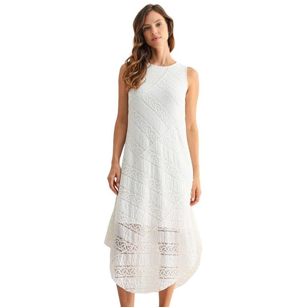 Womens CITY BLUES Solid Ribbon Lace Midi Dress - image 