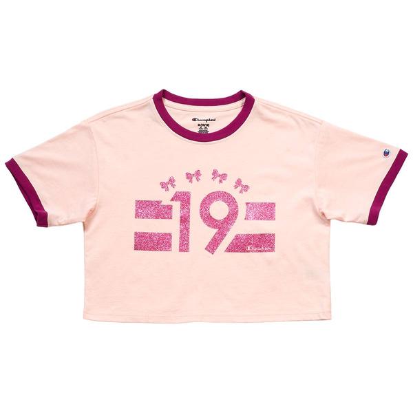 Girls (7-16) Champion(R) Boxy Track & Field Ringer Tee - image 