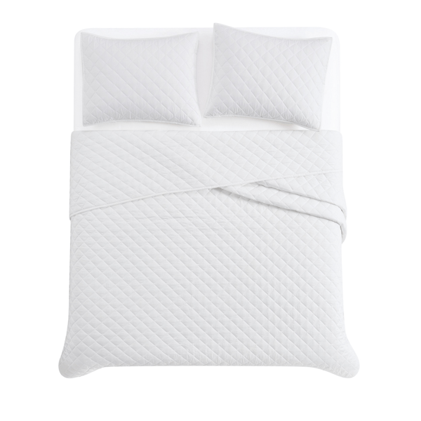 Cannon Solid Oversized Percale 3pc. Quilt Set