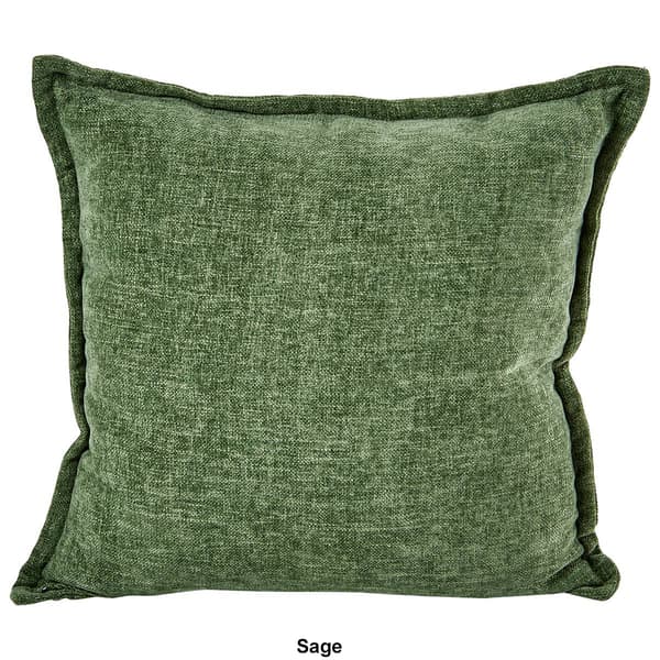 Spring Solid Chenille With Flower Decorative Pillow