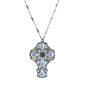 Symbols of Faith Silver Tone AB Crystal Pendant Cross Necklace - image 1