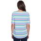 Womens Ruby Rd. Spring Oasis Knit Oasis Stripe Tee - image 2