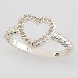 Ashley Cooper&#40;tm&#41; Open Pave Heart Roped Ring