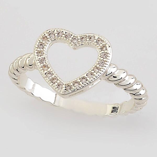 Ashley Cooper&#40;tm&#41; Open Pave Heart Roped Ring - image 