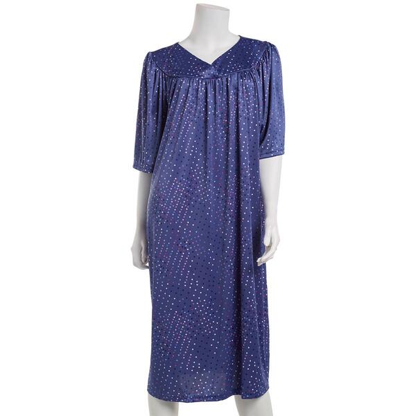Plus Size Casual Time Short Sleeve Dainty Dots Nightgown - image 