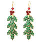 Green Holly with Red Berries Drop Earrings - image 1