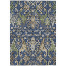 HomeRoots Blue Floral Washable Indoor/Outdoor Area Rug
